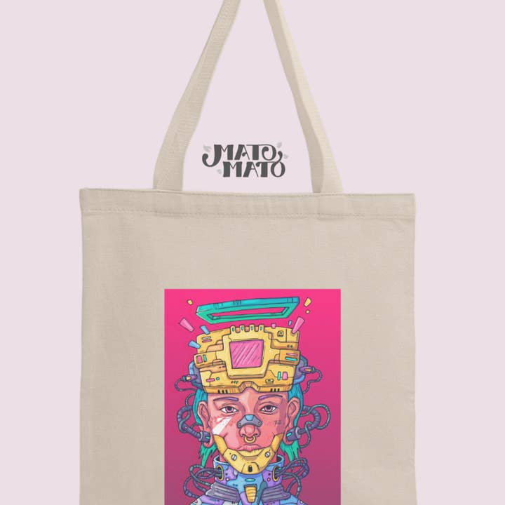 MatoMato Totes and Tees - Wholesale Tote Bag - Women's - Cyberpunk Style Print Tote Bag1