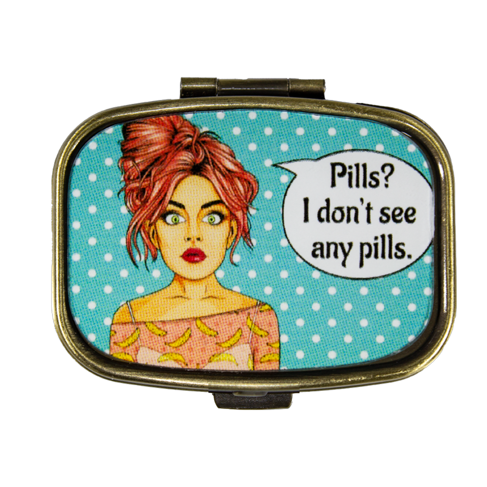 World Buyers - Wholesale Pill Organizer - Pop  Art Women Pill Box Asst  KA441W3