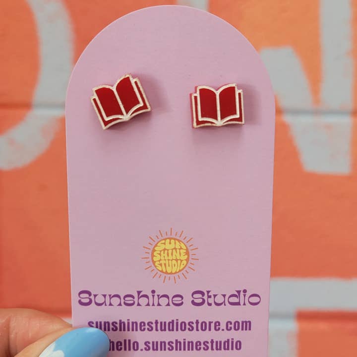 Sunshine Studio - Wholesale Stud/Post Earrings - Open Book Tiny Stud Earrings3