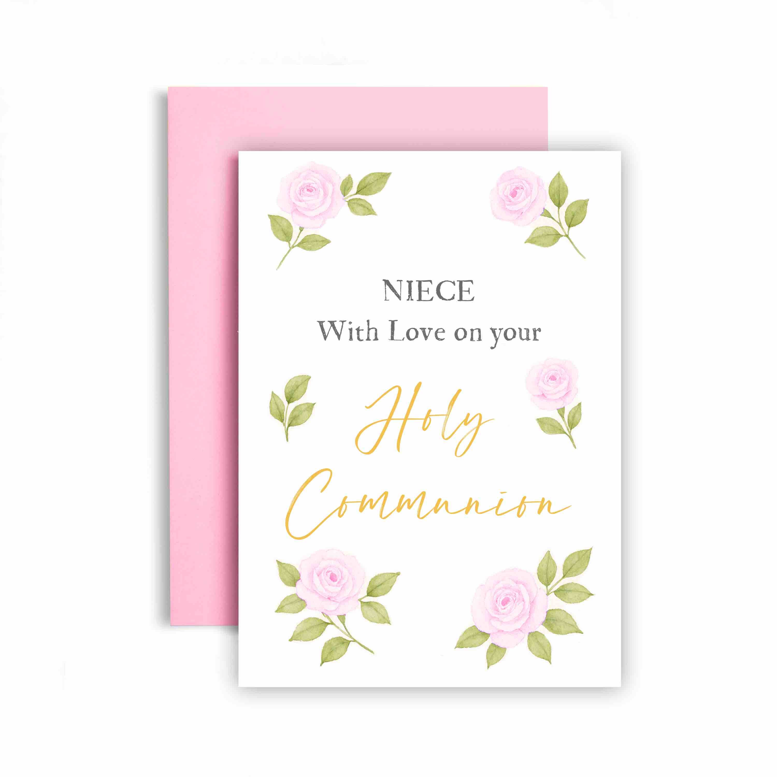 Huxters - Wholesale Religious Card - On a Special first Holy Communion Gold Floral Card6