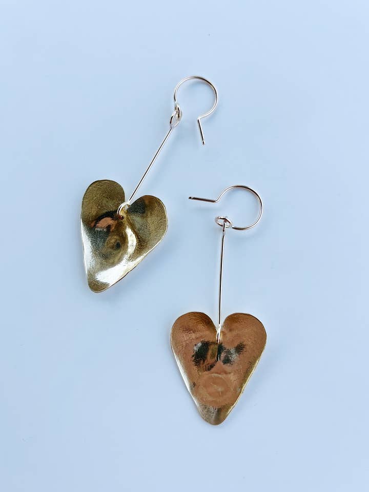 Heart of Gold earrings for wholesale by McKinley Mizar Fine Art & Jewelry