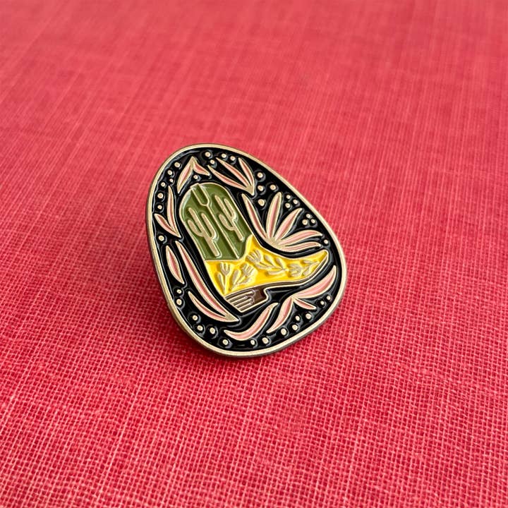 Paper Parasol Press - Wholesale Lapel Pin/Button - Baja Boot Enamel Pin