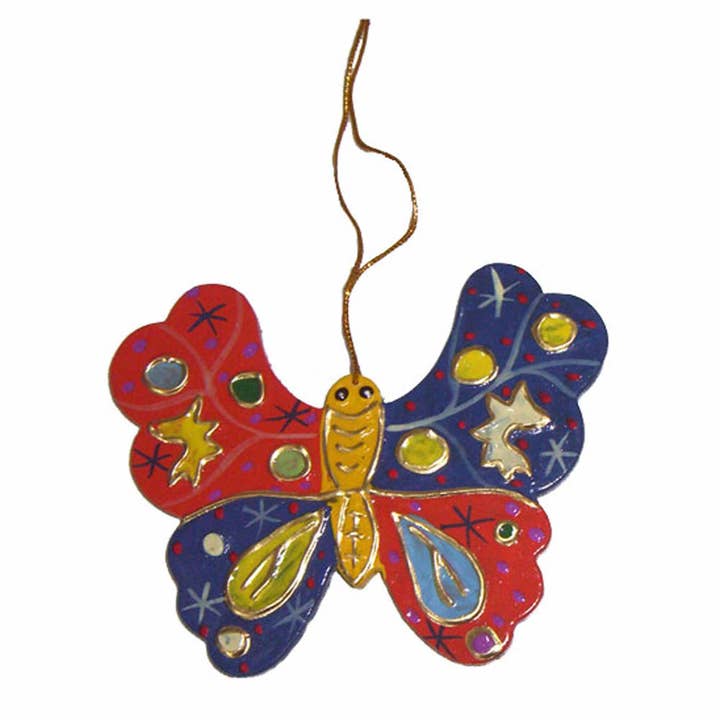 Verrückte Kunst Wilde Tiere Hängende Ornament-Dekoration (Set von 3) #2 für den Großhandel von Stoneage Arts Inc