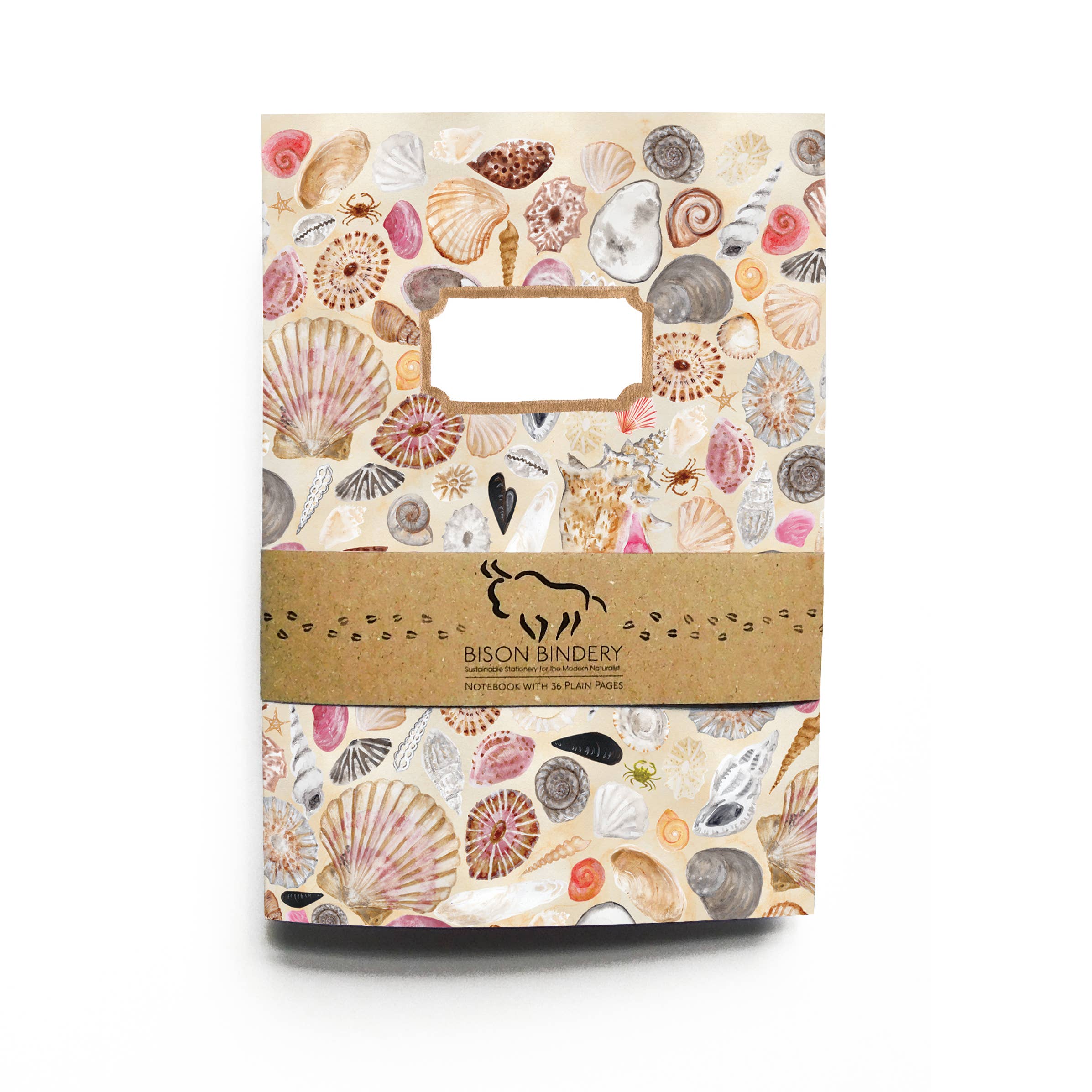 Bison Bindery – wholesale Notebook – Conchae Sea Shell A5 Recycled Notebook - 36 Plain Pages3