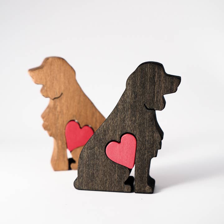 Wood Metamorphosis - Wholesale Decorative Figurine - English Springer Spaniel - Wooden Dog Decorative Statue0