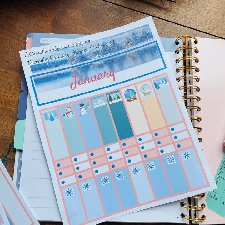 LuvinbyJessica.etsy.com – wholesale Sticker – Christmas Stickers Planner Stickers January
