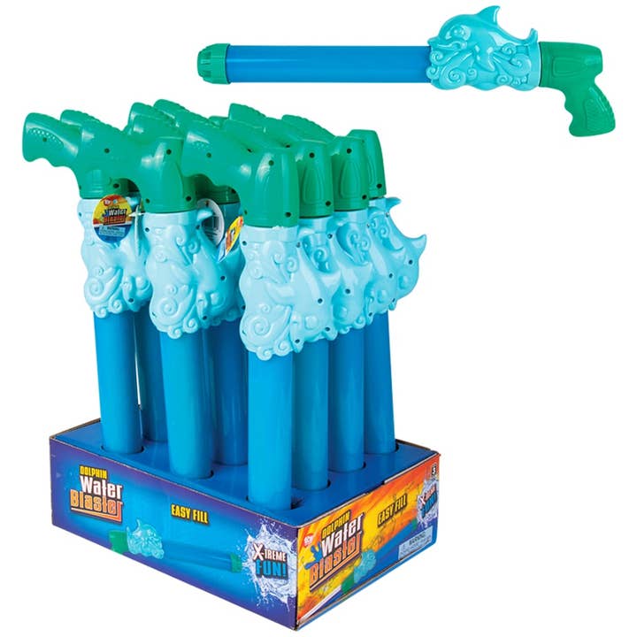 17.5" DOLPHIN WATER BLASTER LLB kids toys for wholesale by La Luna Bella - Toys