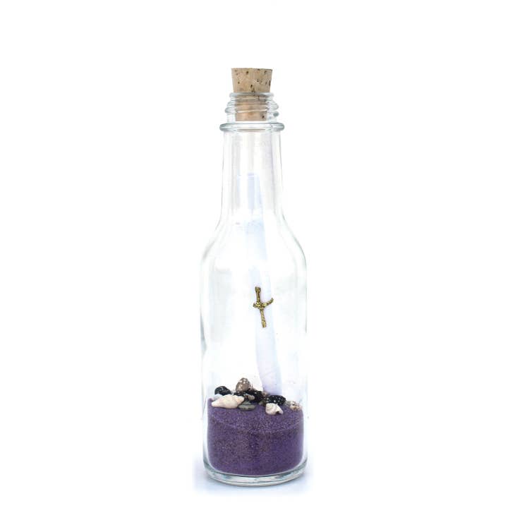 California Seashell Company - Wholesale Party Favor - 6" Message in a Bottle with Sand & Seashells (Color Options)3