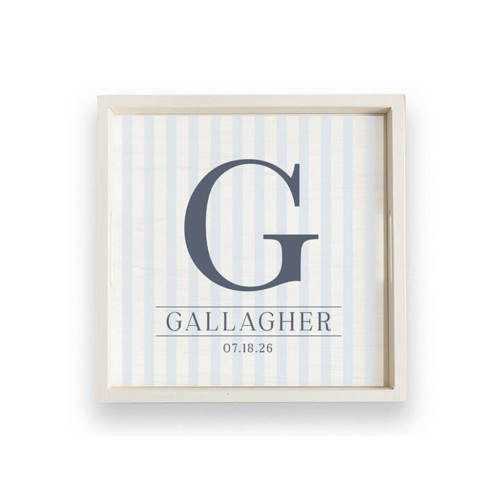 G Gallagher Personalized Wooden Serving Tray for wholesale by Rustic Marlin