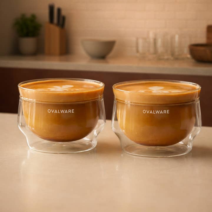 Dobbeltvægget Latte Master Glas - 250ml/8,5oz (Sæt af 2) Klar for engroshandel hos Ovalware