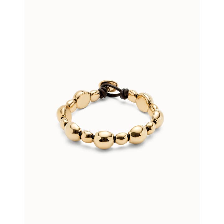 Dorado Läderarmband med 18K guldpläterade legeringspärlor för wholesale på Faire