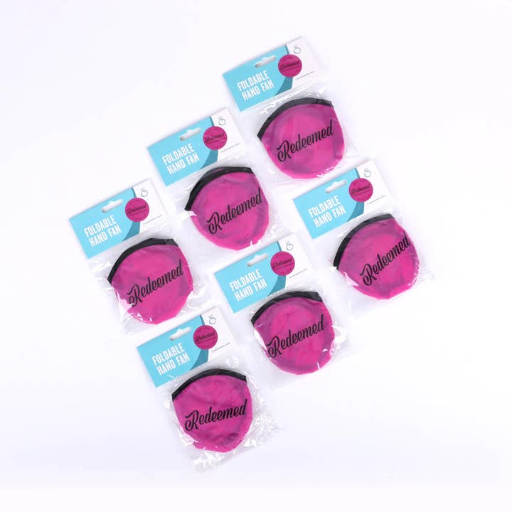 Swanson Christian Products - Wholesale Handheld Folding Fan - Foldable Hand Fan - Redeemed - Pack of 62