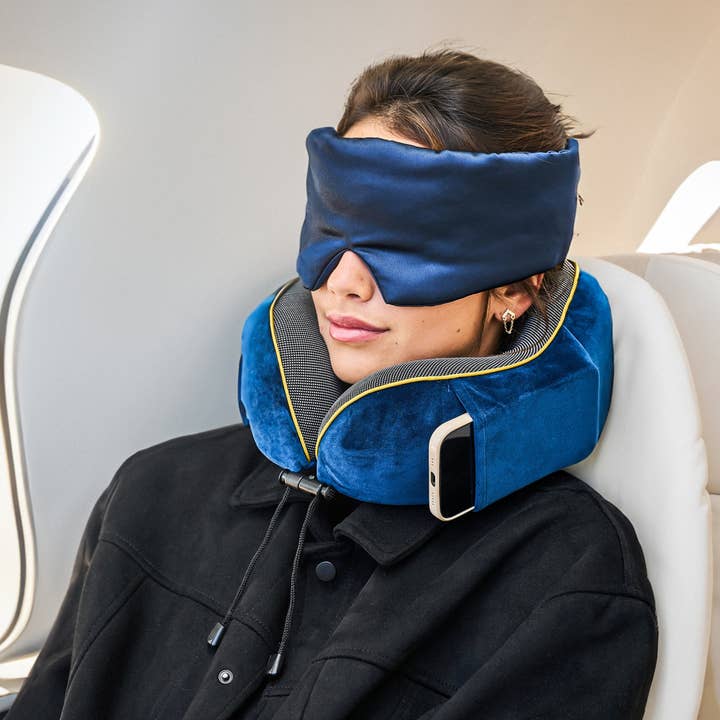 Luxury Travel Pillow & Silky Plush Eye Mask for wholesale by ComfyCozy