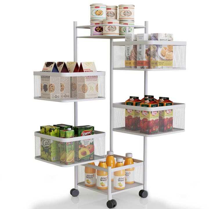 Three Star IM/EX Inc. - Wholesale Kitchen Storage/Organizer - 37X11X11 FIVE LEVEL WHITE KITCHEN CART1