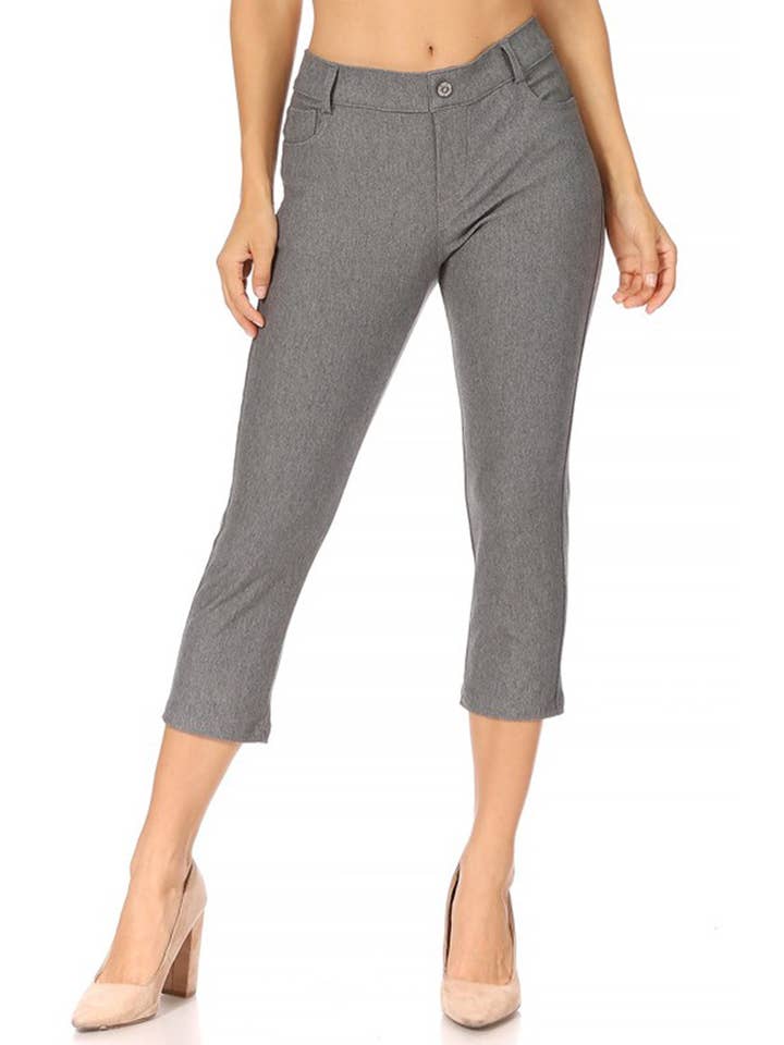 MOA COLLECTION - Wholesale Pants - Women's - Women's Casual Comfy Slim Pocket Jeggings Jeans Capri Pants9