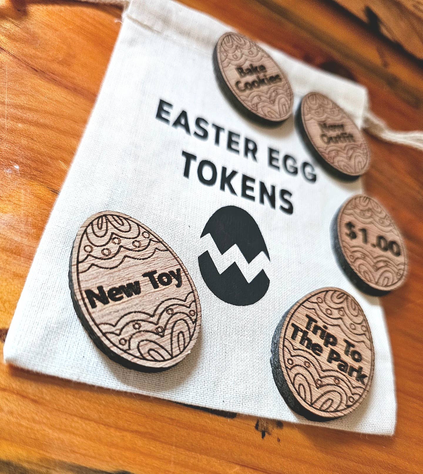 Bringinggroovyback – wholesale Keepsake coin/token – Wooden Easter Tokens – Reusable, Eco-Friendly, fun, gifts.0