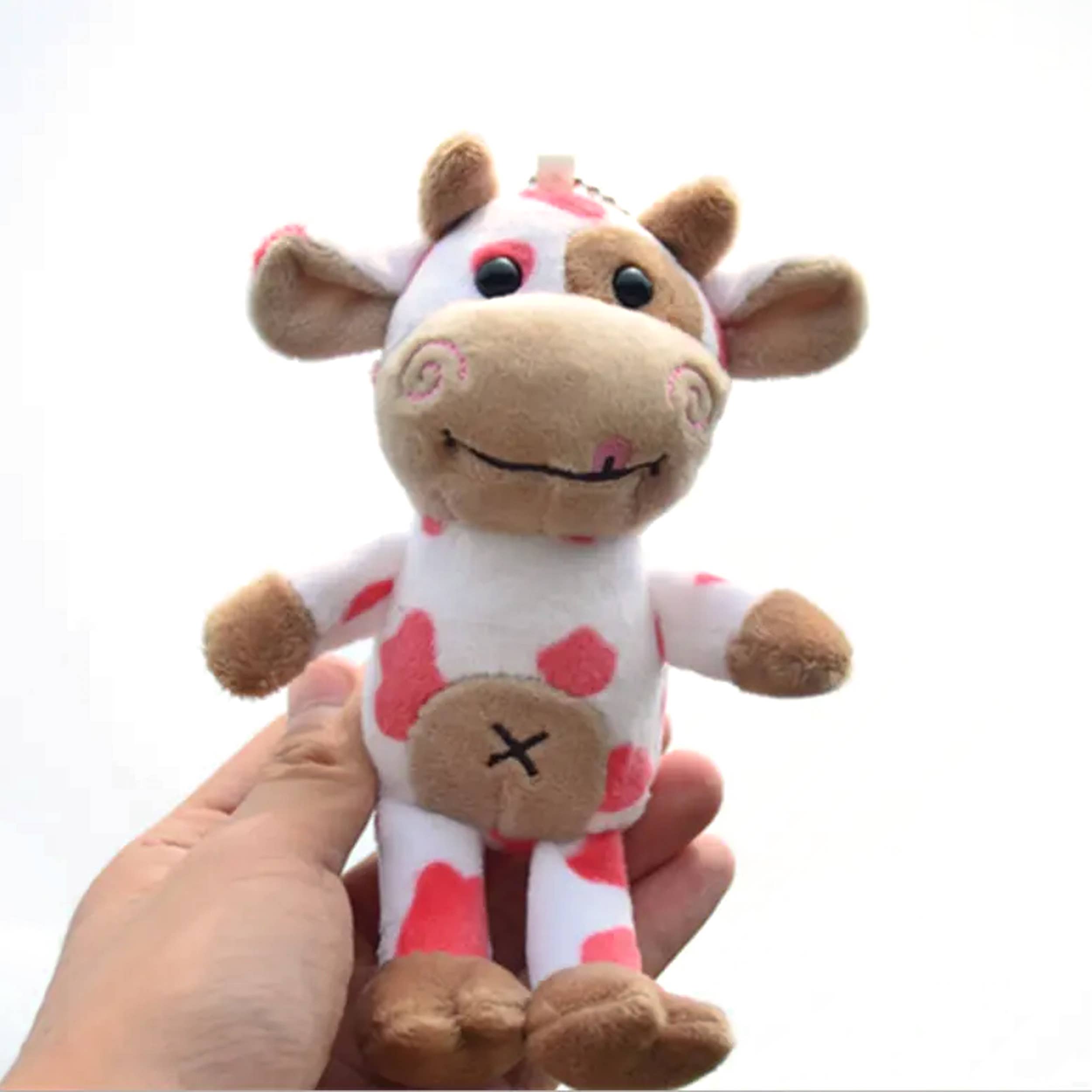 JSBlueRidge Toys - Vente Porte-clés – enfant - Porte-clés peluche doux veau et vache pour enfants2