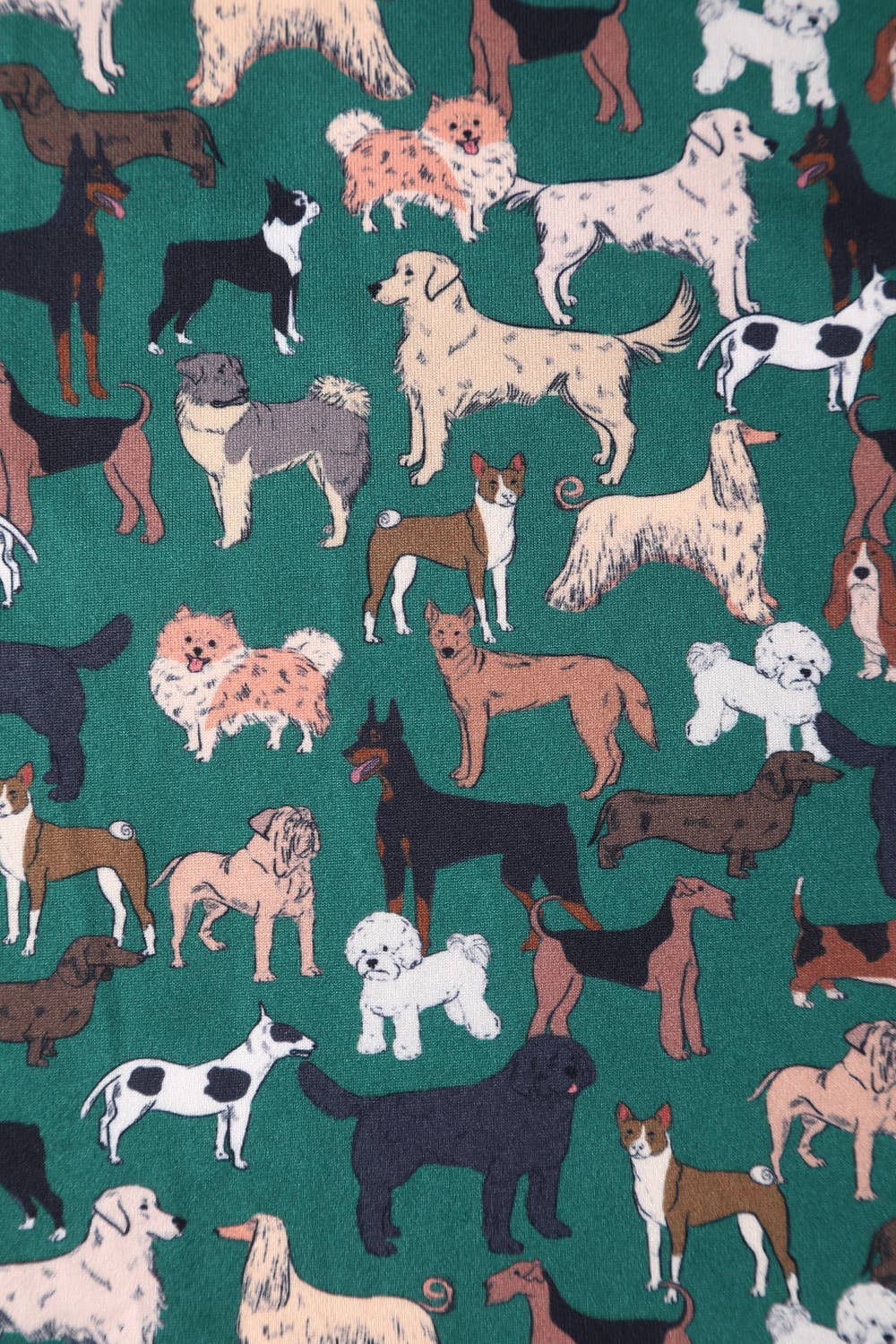 Dolly & Dotty – Engroshandel Kjole - Dame – Matilda Grøn Strikket Vintage-Inspireret Hundemønstret Omslagskjole1