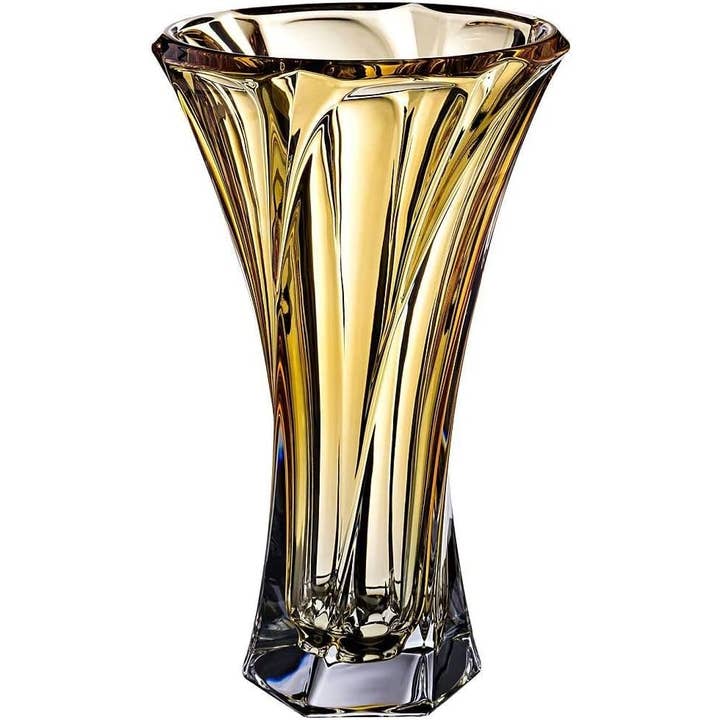 12½" Bohemian Crystal Flowe Vase AU51839 Mozart, AURUM Czech for wholesale by NORTH AMERICAN CRYSTAL