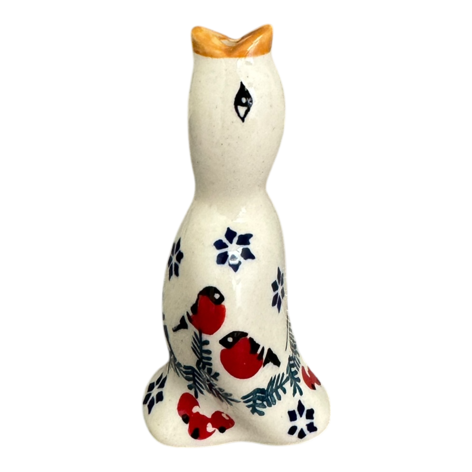 Polish Pottery Outlet - Wholesale Decorative Tabletop Object - Pie Bird, 4", Manufaktura, (P189) in "Red Bird" by Manufaktura | P189T-GILE0