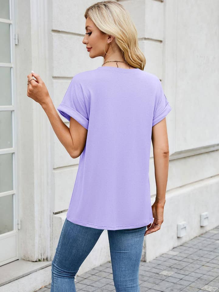 Lovesoft - Wholesale T-Shirt - Women's - Round Neck Loose Short Sleeve T-Shirt Top14