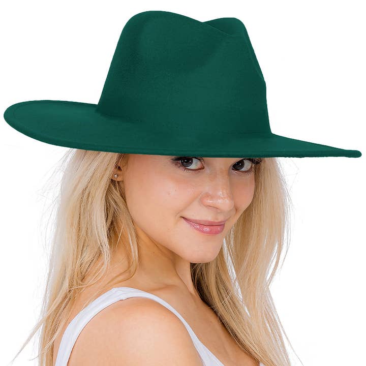 Cap Zone – Großhandel Fedora-Hut – Damen – Solider, schlichter Rancher-Hut mit breiter, flacher Krempe8