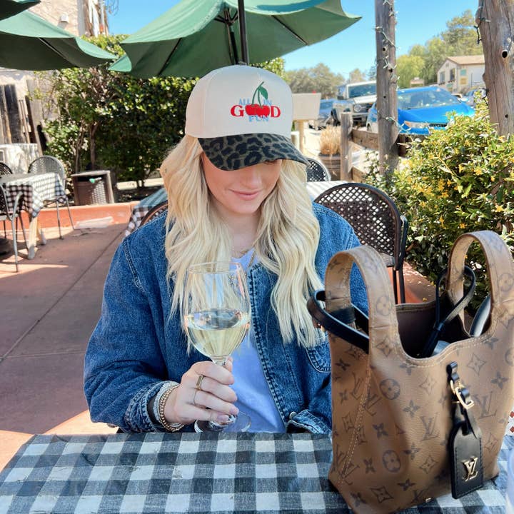 Ruby Moon - Wholesale Trucker Hat - Women's - All In Good Fun- Leopard Embroidered Hat1