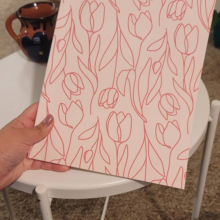 Coral Tulips Notebook for wholesale by thewayiloopmyls