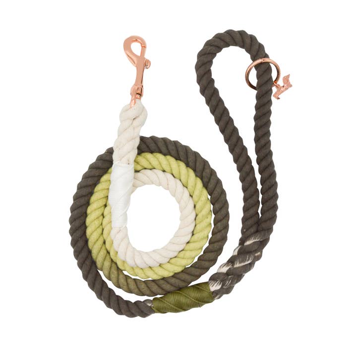 Dog Rope Leash - Ombre Olive for wholesale by SASSY WOOF