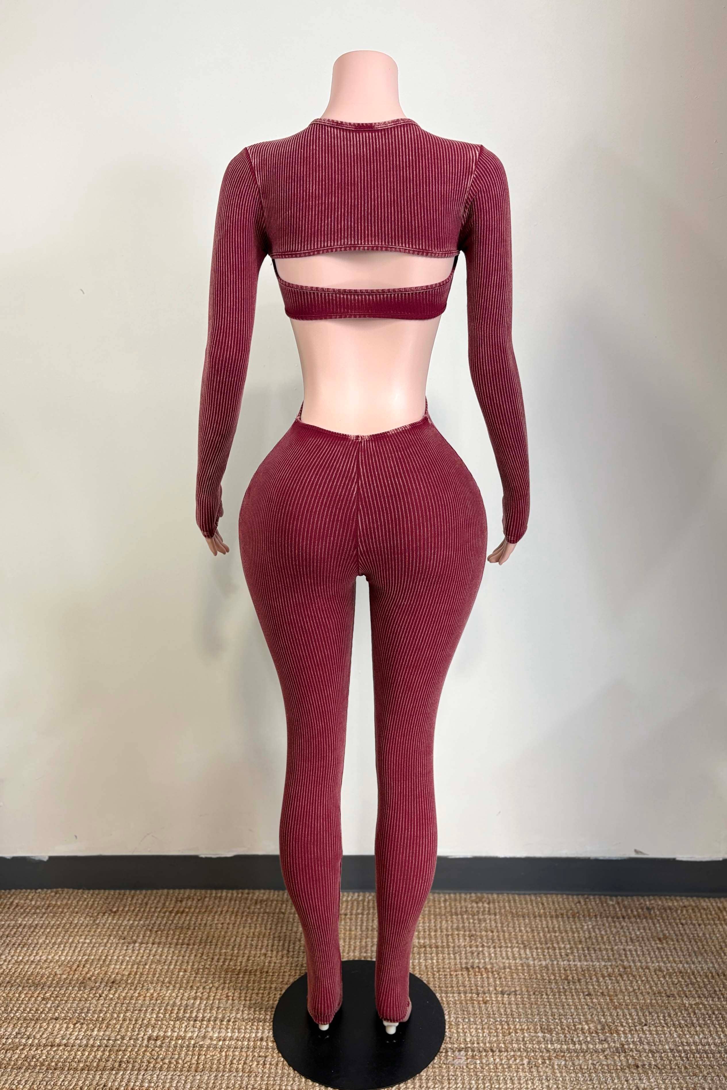 Dalia Studio - Wholesale Jumpsuit - Women's - MINERAL WASH OPEN BACK FRONT CUT-OUT JUMPSUIT7