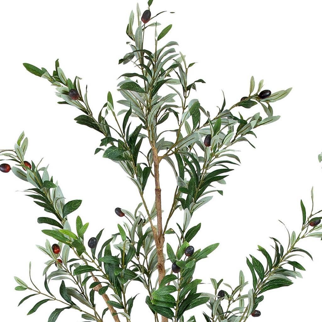 HomeRoots - Wholesale Artificial Plant - Set Of Two 84" Green Artificial Olive Trees in a Black Pot5