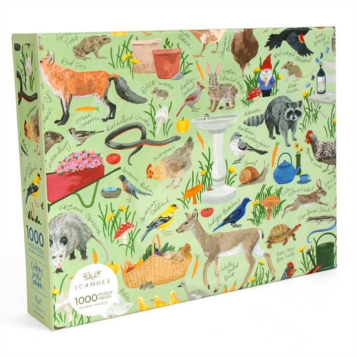 Critters In The Garden - 1000 Piece Jigsaw Puzzle for wholesale by 1canoe2 | One Canoe Two Paper Co.