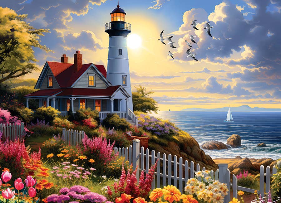 Outset Games and Cobble Hill Puzzles - Wholesale Puzzle - Adult - To the Lighthouse 500pc puzzle1