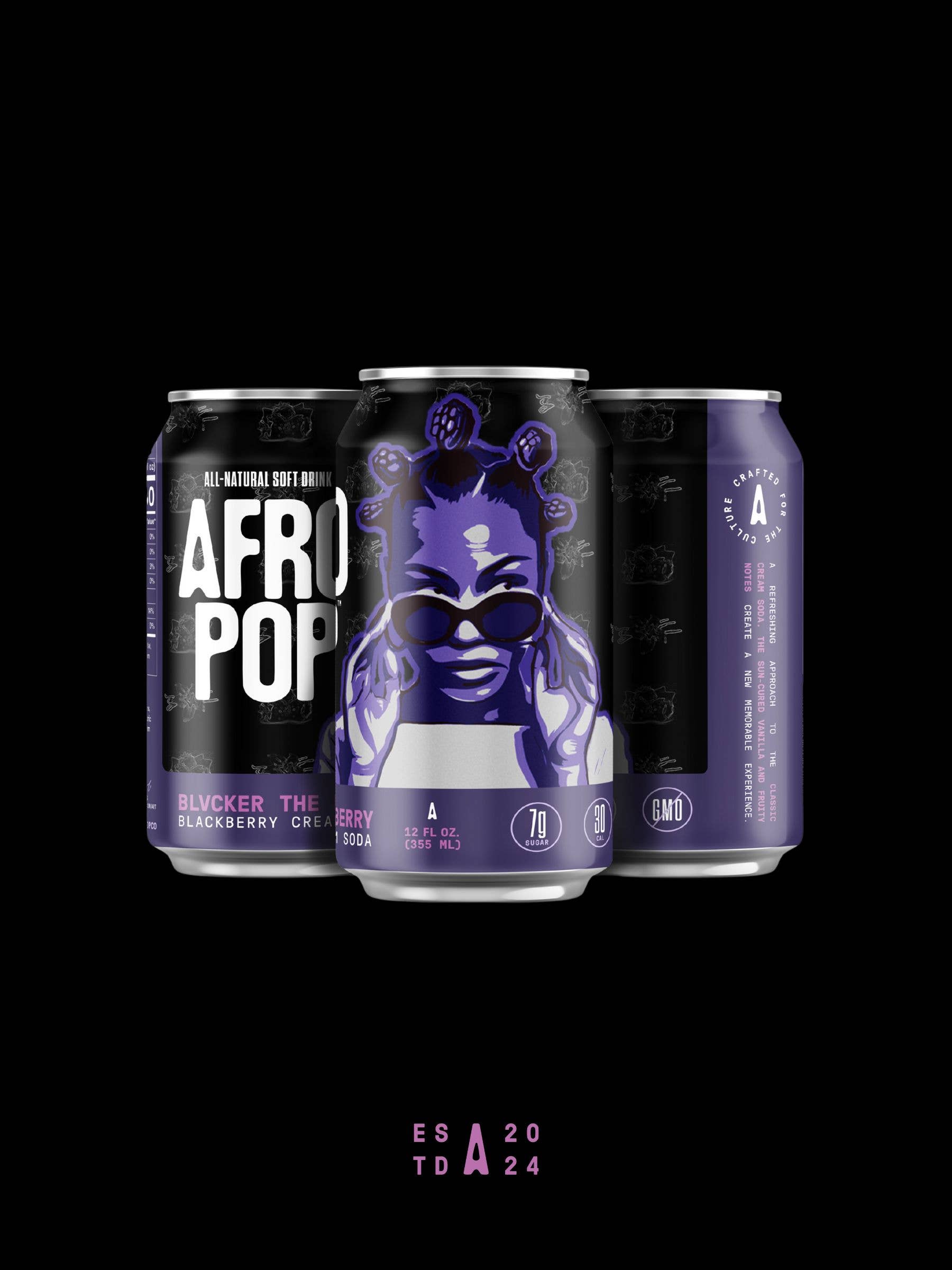 AFROPOP - Wholesale Soda/Carbonated Drink - Blvcker the Berry: Blackberry Cream Soda9