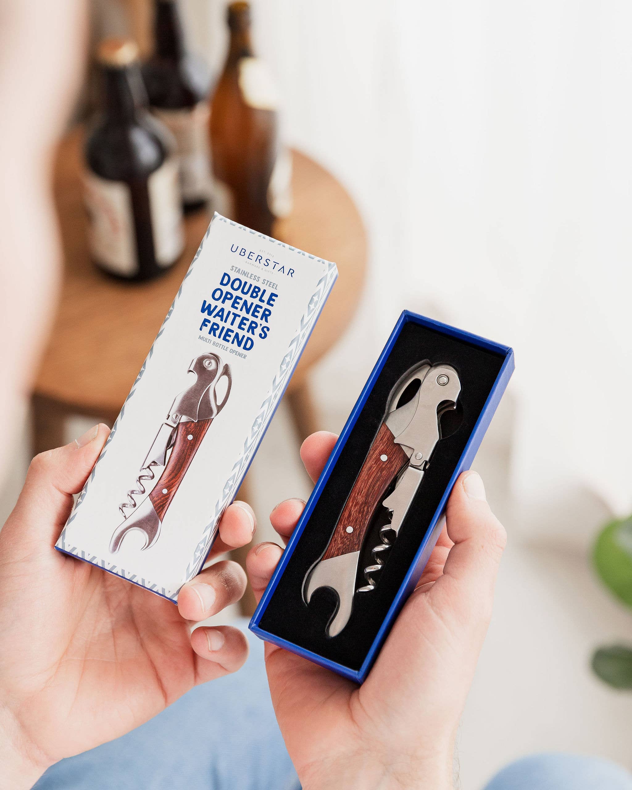 UBERSTAR - Wholesale Bottle/Wine Opener - Stainless Steel and Wood Waiter's Friend Corkscrew3
