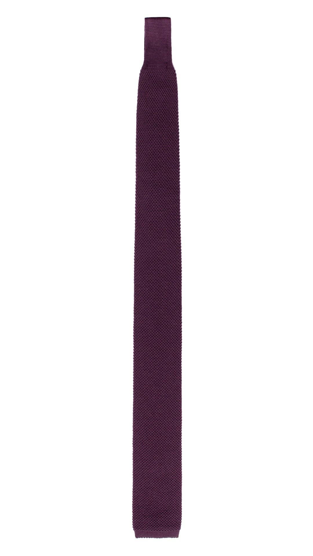 Graffeo Cravatte – wholesale Necktie – Men’s – Dark Purple Solid Color Knitted Wool Tricot Tie TRI6582