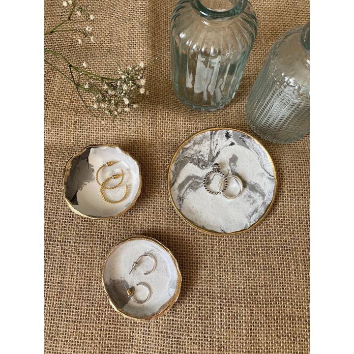 Amberleigh Home Crafts – Engroshandel Smykkeskål – Marmor effekt Trinket Dish | Ring parabol | Smykker fad med
