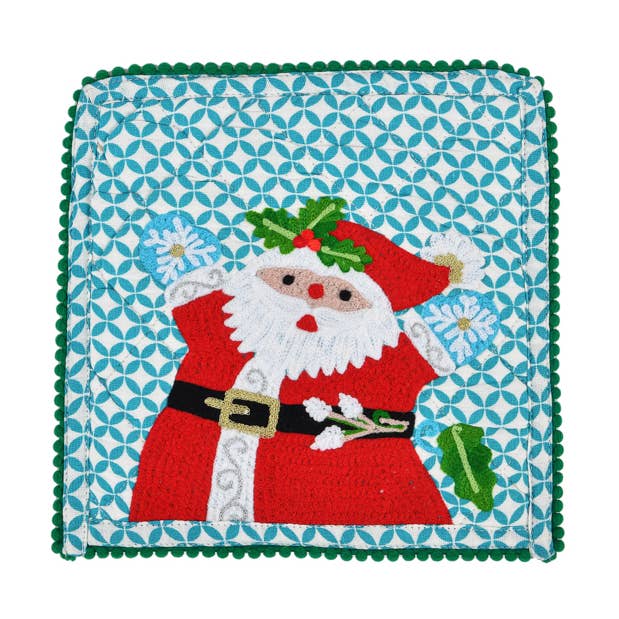 ABKTPH225_TLGR SANTA POT HOLDER 8x8" for wholesale by Karma Living