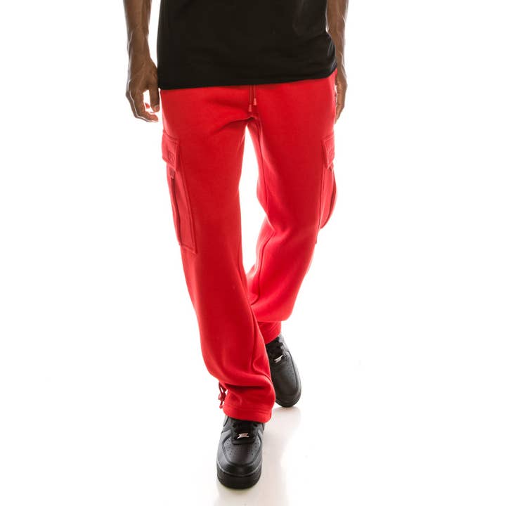 Victorious - Wholesale Pants - Men's - FL77 SOLID FLEECE HEAVYWEIGHT CARGO SWEATPANTS (OPEN PACK)