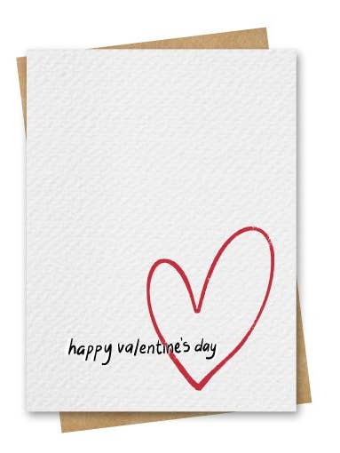Happy Valentine's Day Card with Heart - Incl. Kraft Envelope for wholesale by Paper Kuts