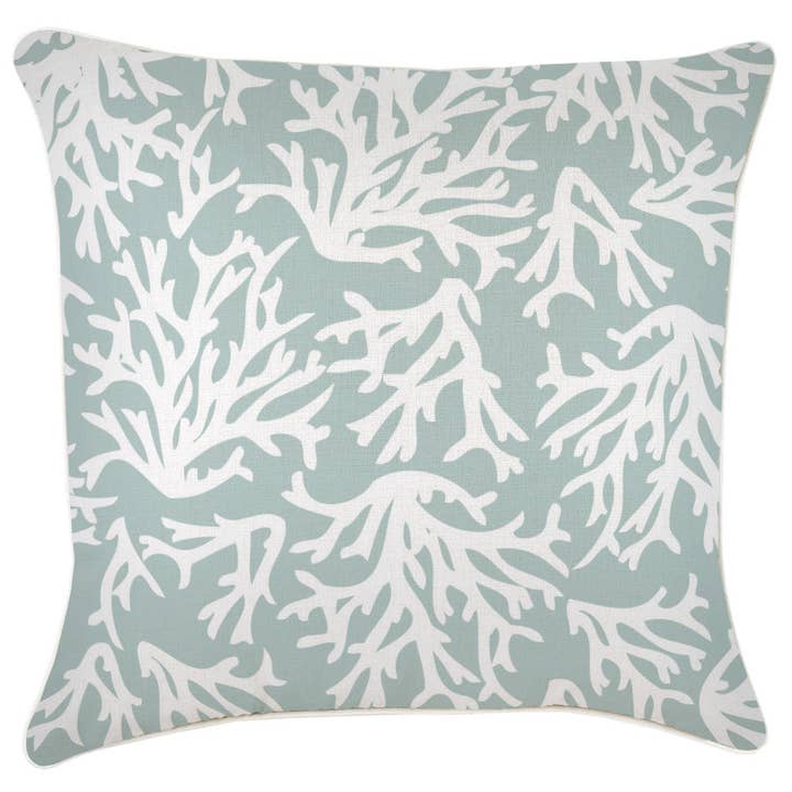 Cushion Cover-With Piping-Coastal Coral Seafoam-60cm x 60cm for wholesale by Escape To Paradise