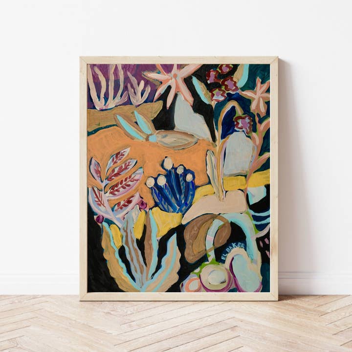 Colorful Desert Cactus Print for wholesale by El Baker Art