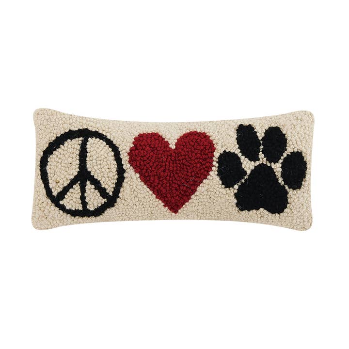 Peace Heart Paw Hook Pillow for wholesale by Peking Handicraft