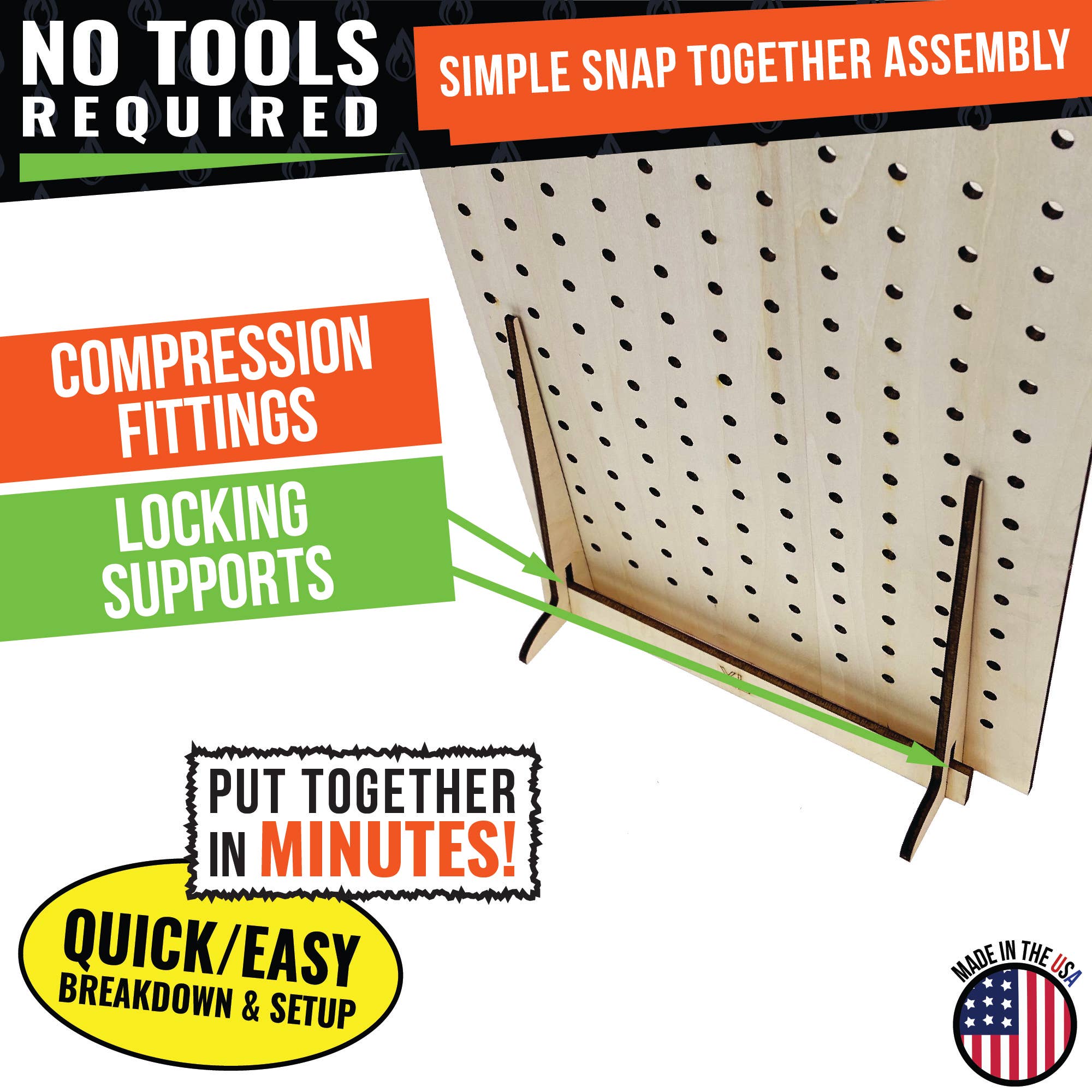 Torched Displays – wholesale Retailer display stand/case – Pegboard Display - Various Sizes and Colors50