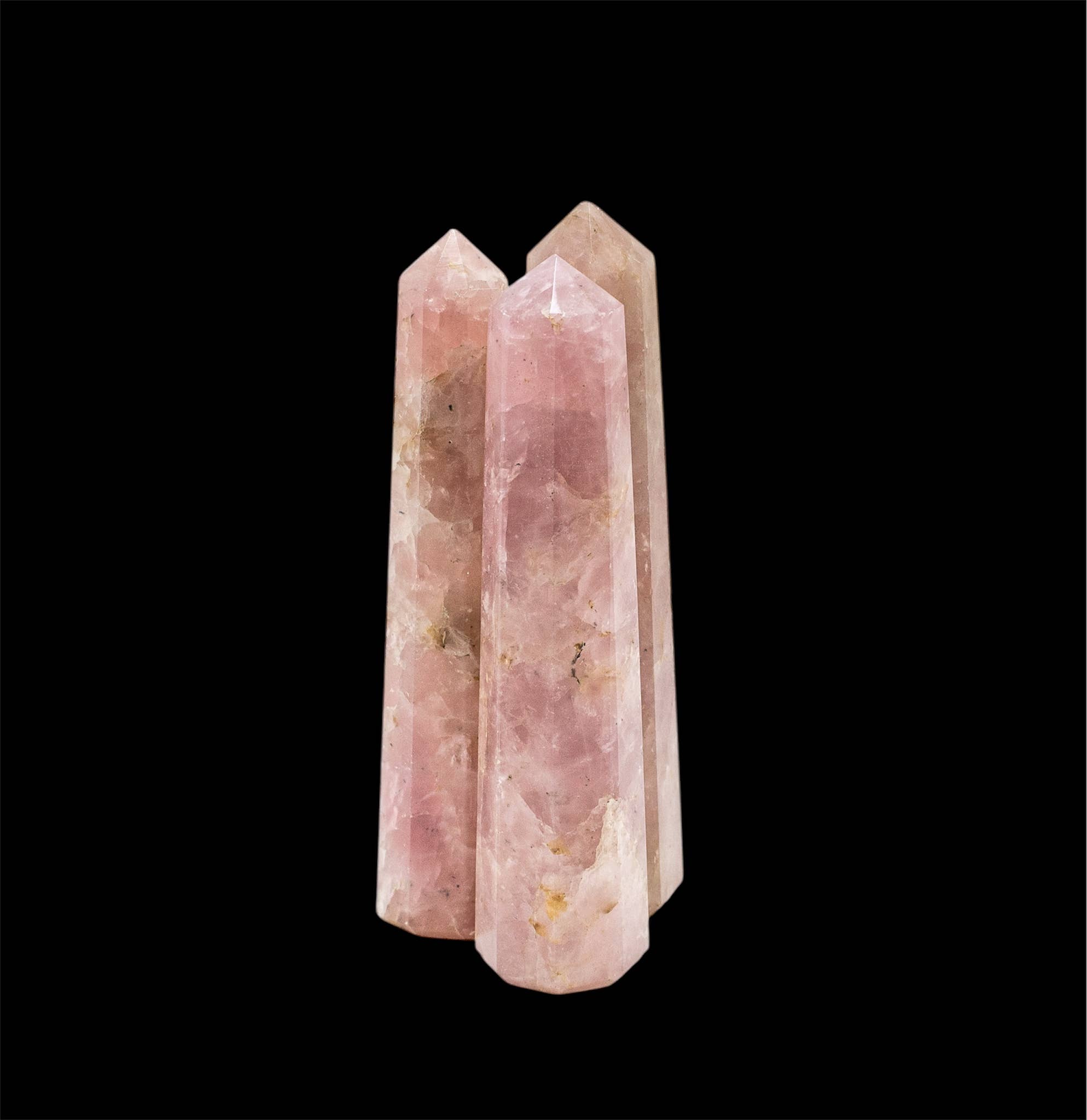 Quasar Gems USA - Venta al por mayor Piedras/cristales espirituales - Obelisco de Cuarzo Rosa de 8 lados0