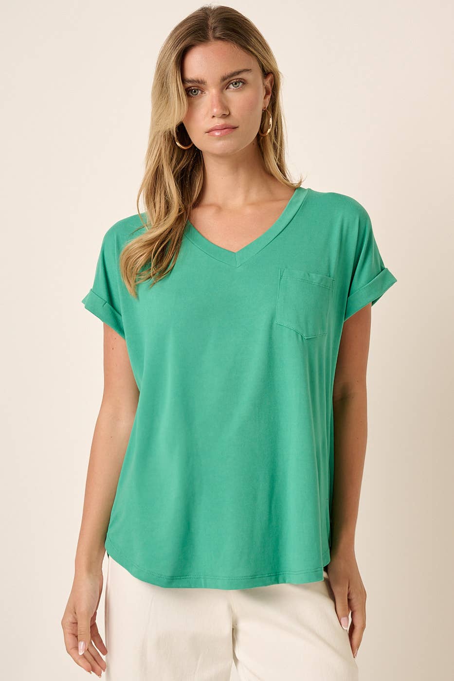 mittoshop – Engroshandel Strikket top - Dame – T9153 - DTY V-HALS MED 1 LOMMEDETALJE DOLMAN STRIKKET TOP37