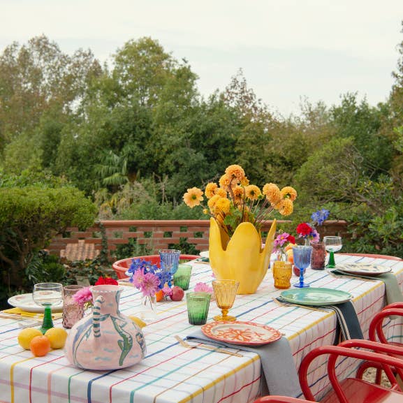 Blanc Multicolore Nappe Enduite Métis Elisabeth Pop for wholesale on Faire3