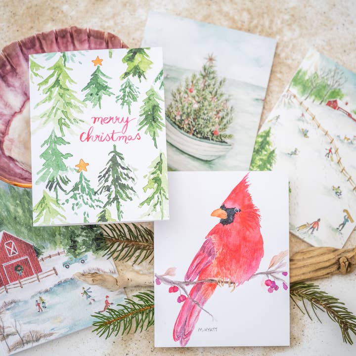 Melissa Hyatt - Wholesale Everyday Greeting Card - "Red Cardinal" watercolor greeting card