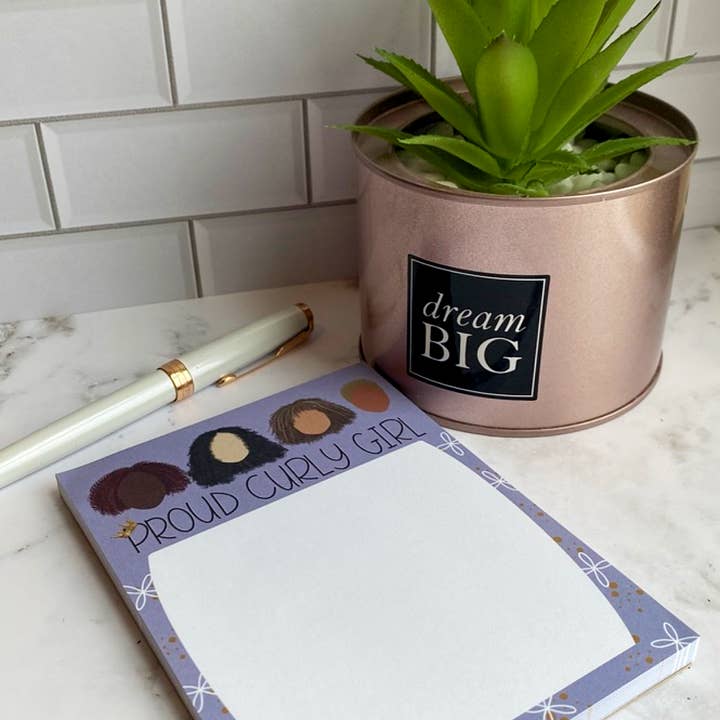 Proud Curly Girl Notepad for wholesale by Sassy and Chic Designs by Cori