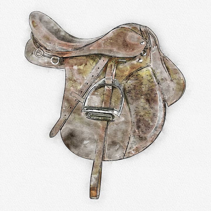 The Gift Horses - Vendita all'ingrosso Set per galleria a parete - Set di 5 stampe artistiche senza cornice - Attrezzatura da equitazione inglese - Stampe ad acquerello
